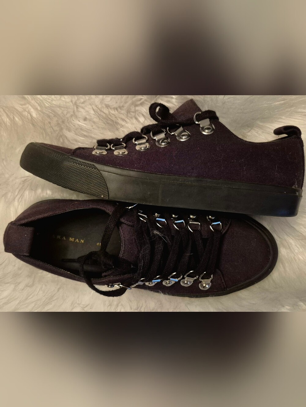 Mens Zara Man black canvas sneakers Size 41